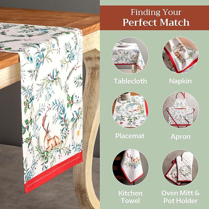 Maison d' Hermine Table Runner 100% Cotton Double Layer Table Runners 108 - Image 5