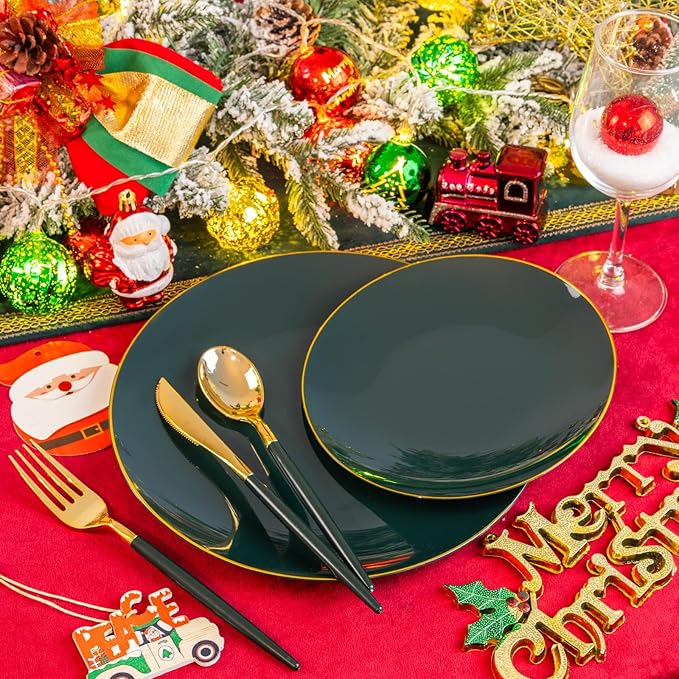 Liacere 150PCS Green Plastic Plates - Image 8
