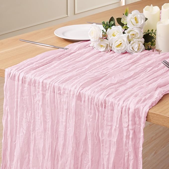 1 Pack Cheesecloth Table Runner 10Ft Christmas Gauze Boho Table Runners by HOME