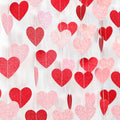 Red Pink Party-Decorations Heart Garland - 52ft Streamers Paper Banner by Hugfond