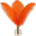 THARAHT Orange Ostrich Feathers 12pcs Large Natural Bulk 12-14Inch 30cm-35cm by THARAHT