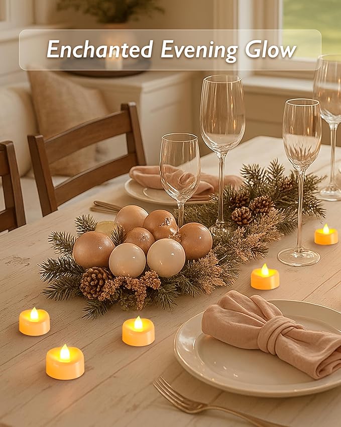 Raycare 24 Pack LED Tea Lights Battery Operated, 200+Hour Flickering Votive - Image 6