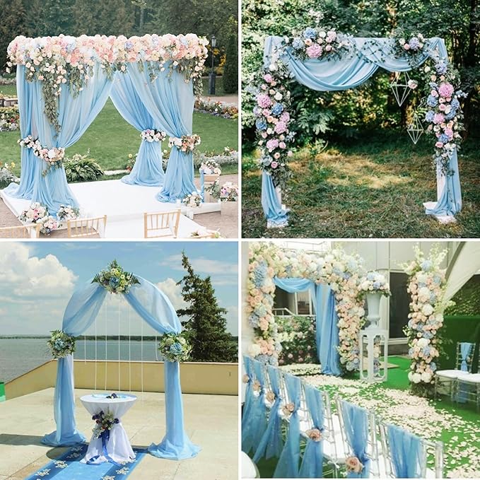 8 Panels Wedding Arch Draping Fabric 28"x20Ft Wedding Arch Drapes Chiffon - Image 8