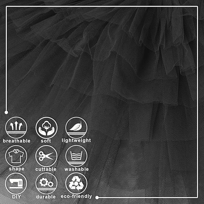 Black Tulle Fabric Roll 6 Inch X 300 FT Matte Tulle Ribbon Netting Mesh Spool - Image 3