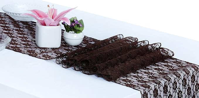 MDS Pack of 20 Wedding 12 x 108 inches Lace Table Runner - Image 2