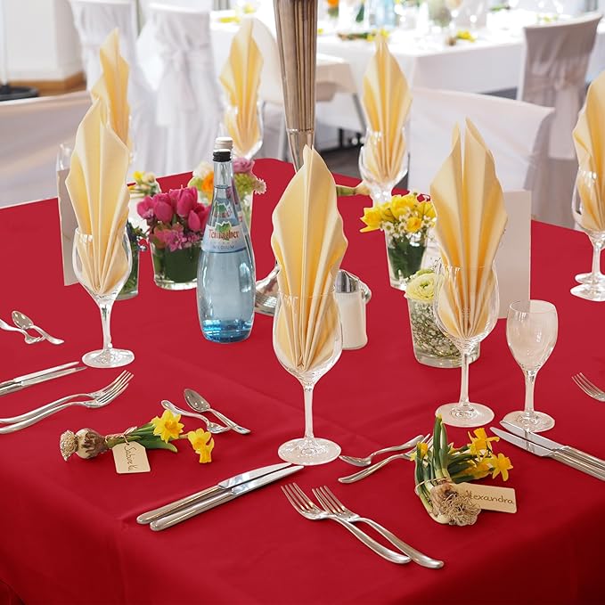 Fitable 6 Pack Red Square Tablecloths - Image 2