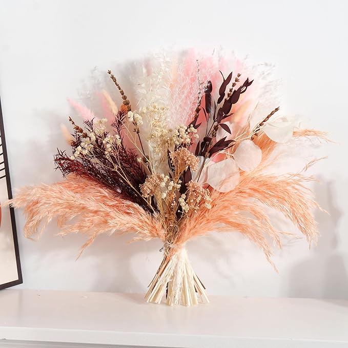 Pink Dried Flowers Bouquet by Mifgra