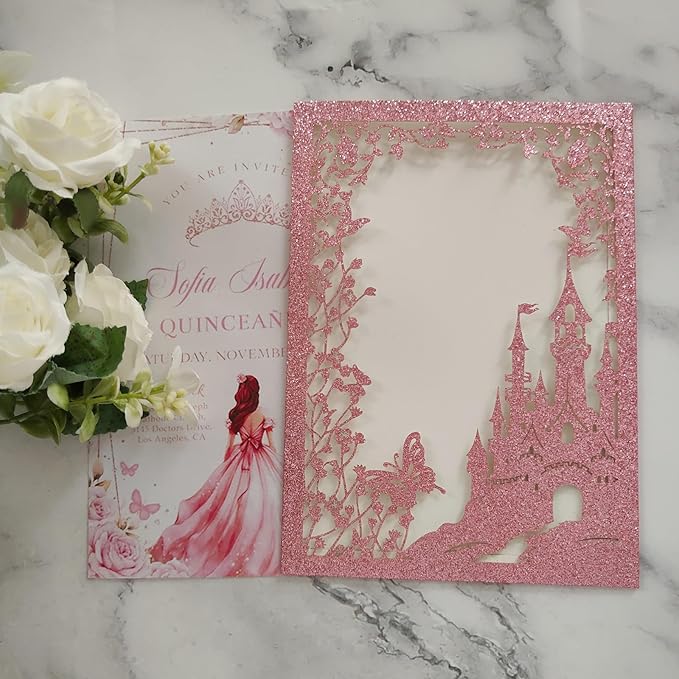 20PCS Castle Pocket Invitations, Quinceanera Invitations - Image 5