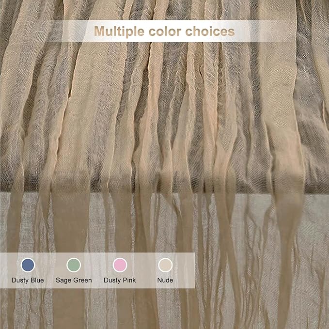 6 Pack Khaki Cheesecloth Table Runner 35x120 Inch 10Ft Rustic Gauze Cheese - Image 5
