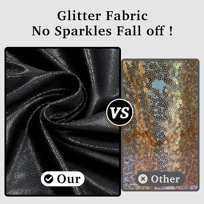 10x10 ft Black Sequin Backdrop Curtain Panels - Image 2