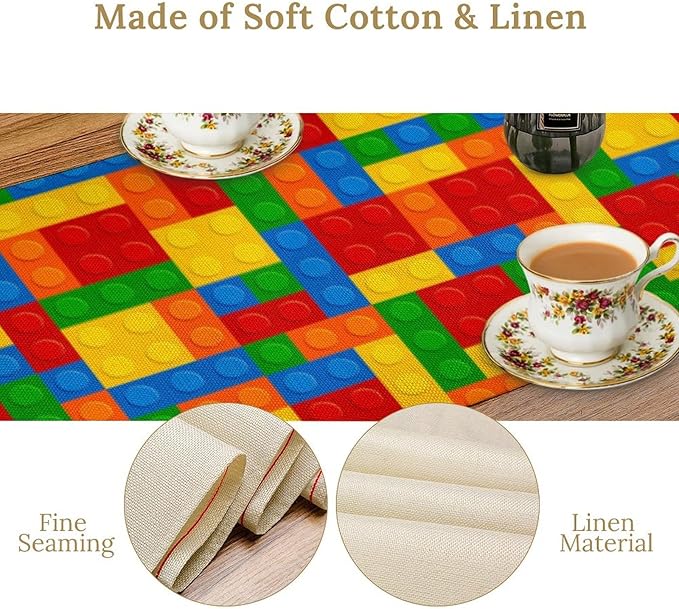 Building Blocks Table Runner Funny Celebration Party Birthday Party - Image 5