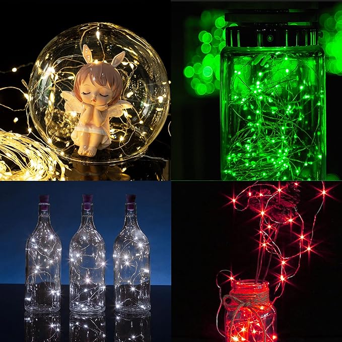 WATERGLIDE 24 Pack Fairy Lights Battery Operated, 7 ft 20 LED Mini String Lights - Image 4