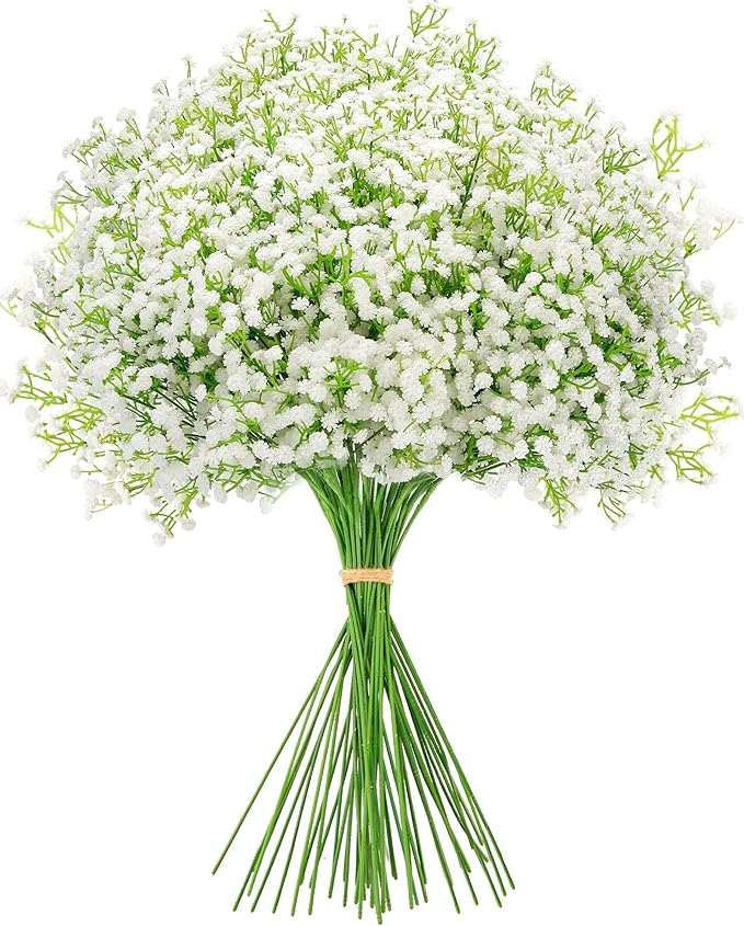 Babys Breath Artificial Flowers, Real Touch Babys Breath Flowers Artificial Bulk by MERIXMAS
