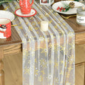 Artoid Mode Gold Snowflakes Christmas Gauze Table Runner 120 Inch 10FT by ArtoidMode