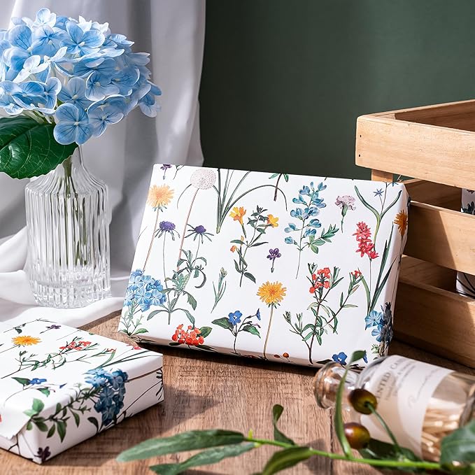 WRAPAHOLIC Kraft Wildflower Wrapping Paper - Image 6