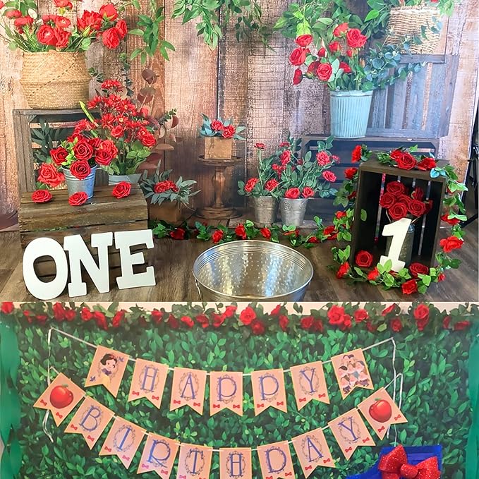 UKELER 2 Pack 14FT Artificial Rose Vines Red Flower Garland Artificial Rose - Image 3