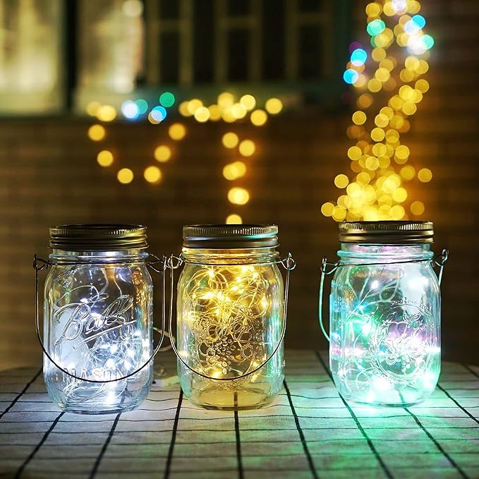 Solar Mason Jar Lights, 12 Pack 30 LED Waterproof Lid Light - Image 4