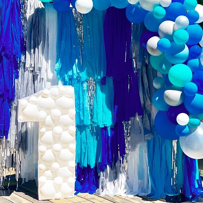 PartyWoo Blue Crepe Paper Streamers 4 Rolls 328 ft Pack of Royal Blue Crepe - Image 2
