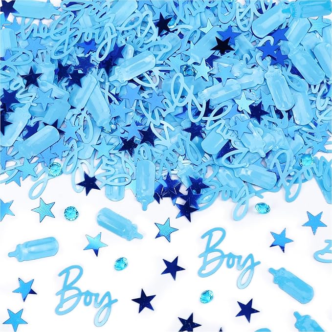 MARFOREVER Blue Confetti, Baby Shower Decorations Glitter Boy Table Confetti by MARFOREVER