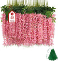 48 Pcs of Wisteria Hanging Flowers, 3.75 Feet Fake Wisteria Flower Strings by Unknown