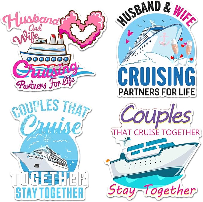 Hoteam 4 Pcs Couples Cruise Door Decorations Magnetic Husband and Wife Cruise by Hoteam