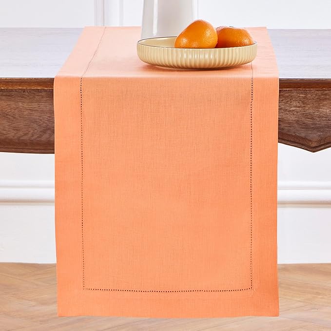 Solino Home Linen Coral Table Runner 144 Inches Long by SolinoHome