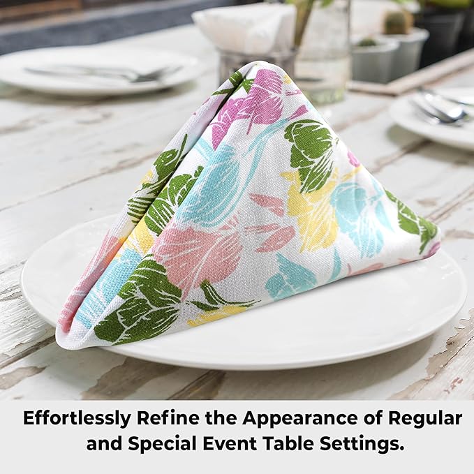 Urban Villa Easter Cloth Napkins Tulip Print 100% Cotton Absorbent Dinner - Image 4