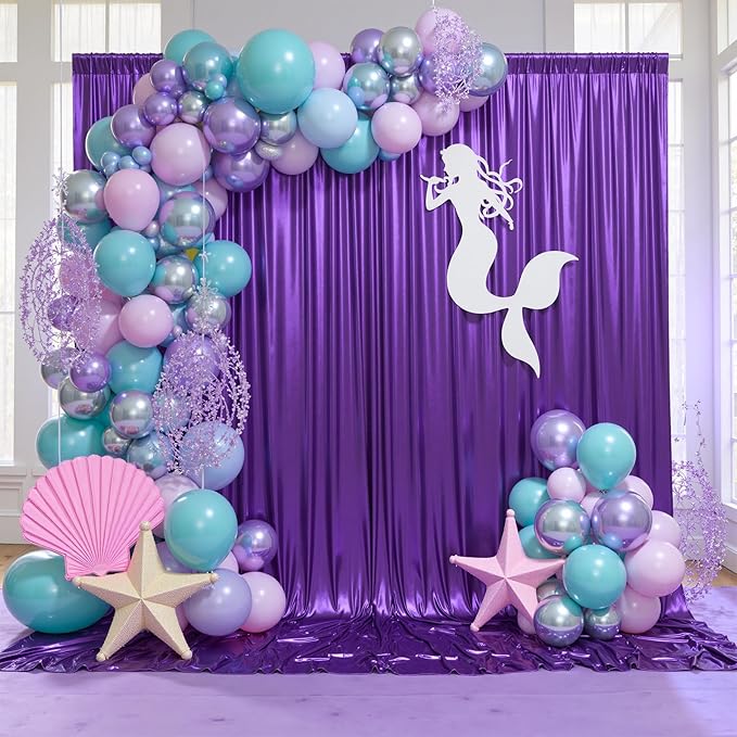 gogoparti 20x10FT Purple Sequin Backdrop Curtain - Image 3