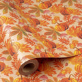 RUSPEPA Fall Wrapping Paper Roll, Mini Roll, Watercolor Pumpkin, Autumn Leaf by RUSPEPA
