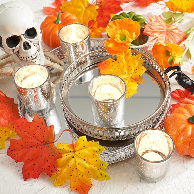 Homemory 24 Pcs Silver Votive Candle Holders, Mercury Glass Candle Holder - Image 8