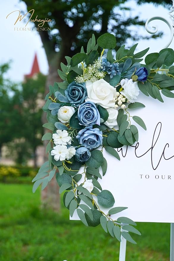 Wedding Sign Faux Flower Swag for Ceremony Party Reception Entrance Floral - Image 4