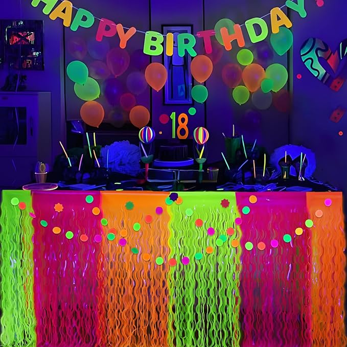Mega-L Glow in The Dark Party Supplies, 2 Pack Neon Party Decorations - Image 9