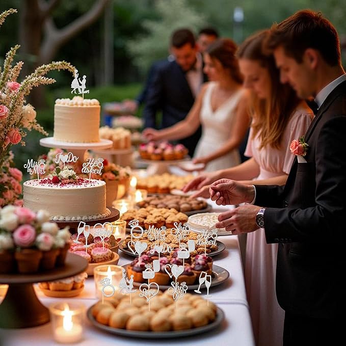 30 PCS He Asked She Said Yes Cupcake Toppers Engagement Cupcake Toppers Miss to - Image 7