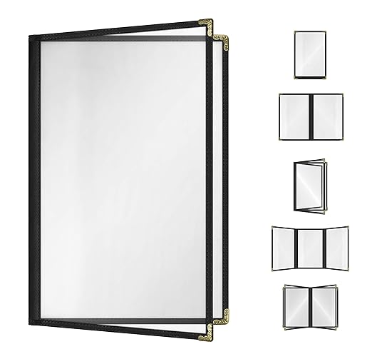 Goodsmart Restaurant Menu Covers – 25 Pack Black 4-View 8.5" x 14", by ACISuperPower