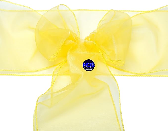 MDS Pack of 250 PCS Organza Chair Sashes Wider Dining Chair Bows Ribbon Tie Back - Image 4