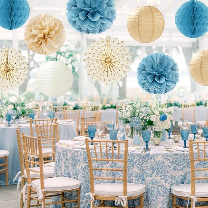 Light-Dusty Blue Beige-Champagne Boho Party-Decorations - Image 6