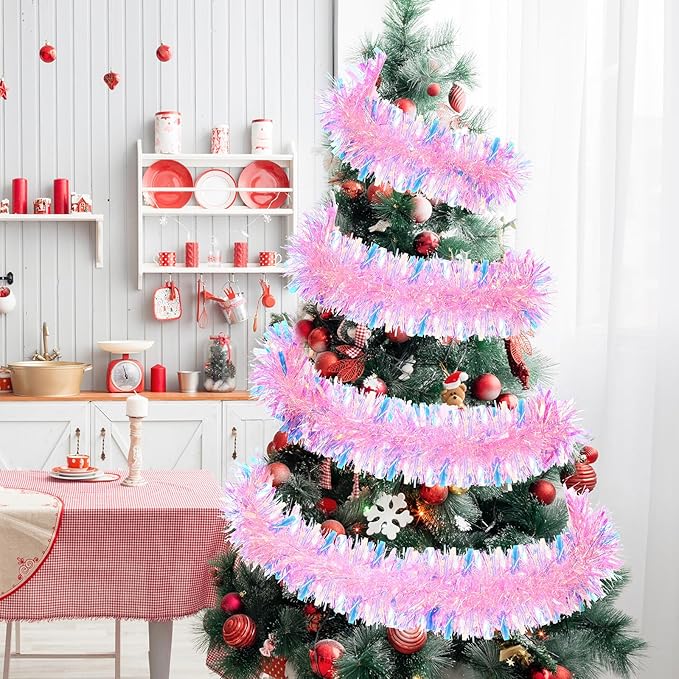 72 Feet Christmas Tinsel Garland Shiny Metallic Tinsel Twist Garland Streamers - Image 5