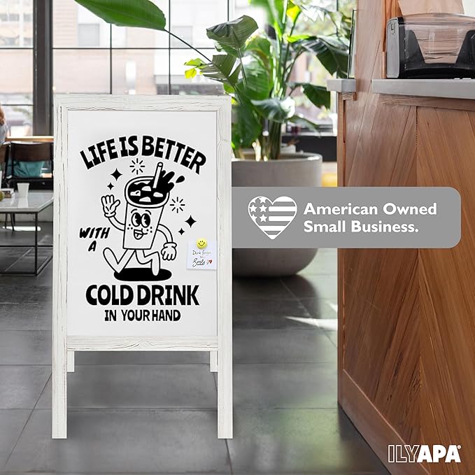 Ilyapa Wooden A Frame Whiteboard Sign - Image 4
