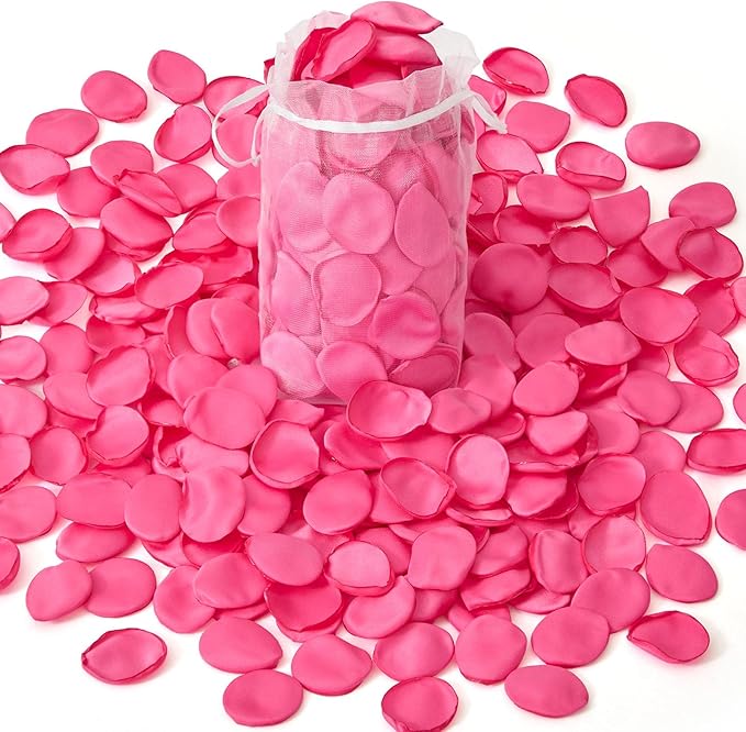Alecono 400Pcs Silk Rose Petals, Faux Hot Pink Petals by AleconoBetterYourLife