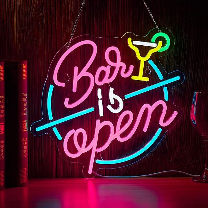 Bar Open Neon Sign for Wall Decor Open Beer Bar LED Light up Signs by NOENLAND