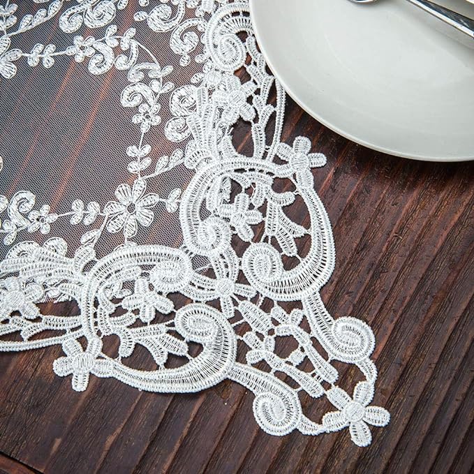 ARTABLE Rectangle Table Runner Lace Macrame Embroidered Table Runners - Image 4
