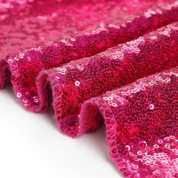 Eternal Beauty Hot Pink Sequin Backdrop, 6x8 Ft Glitter Background Curtains - Image 8