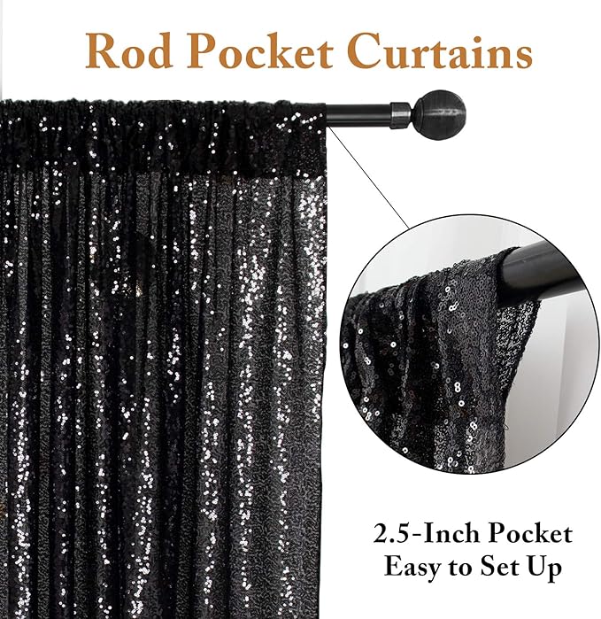 ShinyBeauty Black Sequin-Backdrop-20FTx10FT Sequins Fabric Backdrops - Image 4
