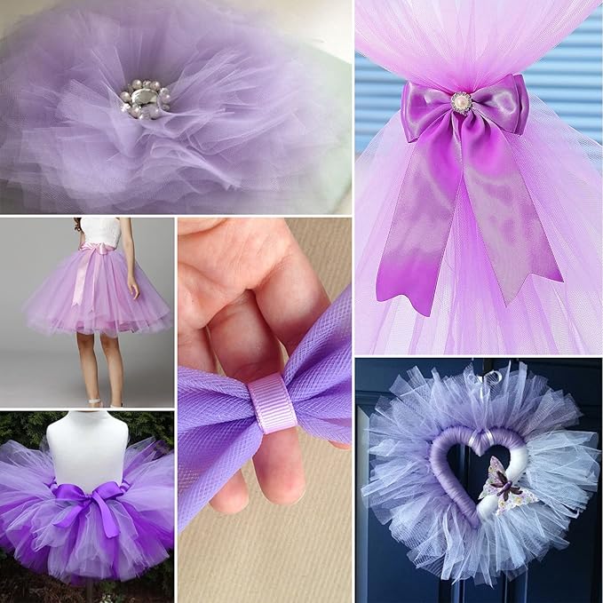 Lavender Tulle Fabric Rolls 6 Inch by 100 Yards Fabric Spool Tulle Ribbon - Image 6