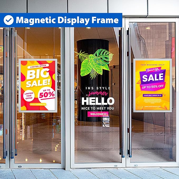 5Packs Magnetic Sign Holder, 11x17 Self Adhesive Display Frame - Image 9