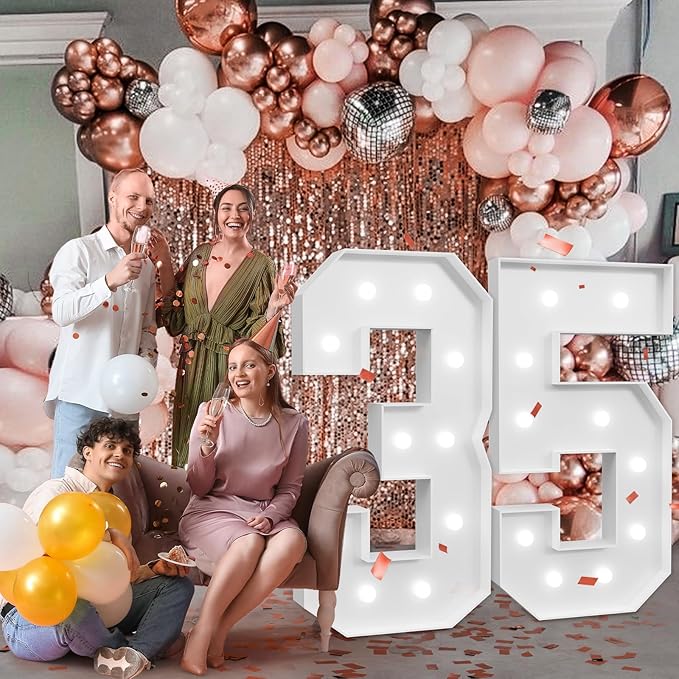 imprsv Marquee Numbers Large 35th-Birthday Decorations: 4ft Light Up Number - Image 7