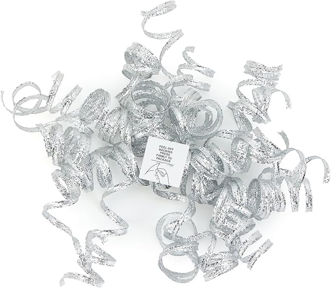 6" Metallic Silver Christmas Curly Ribbon Bows - Image 8