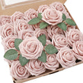 Floroom Artificial Flowers 25pcs Real Looking Shabby Blush Foam Fake Roses by Floroom