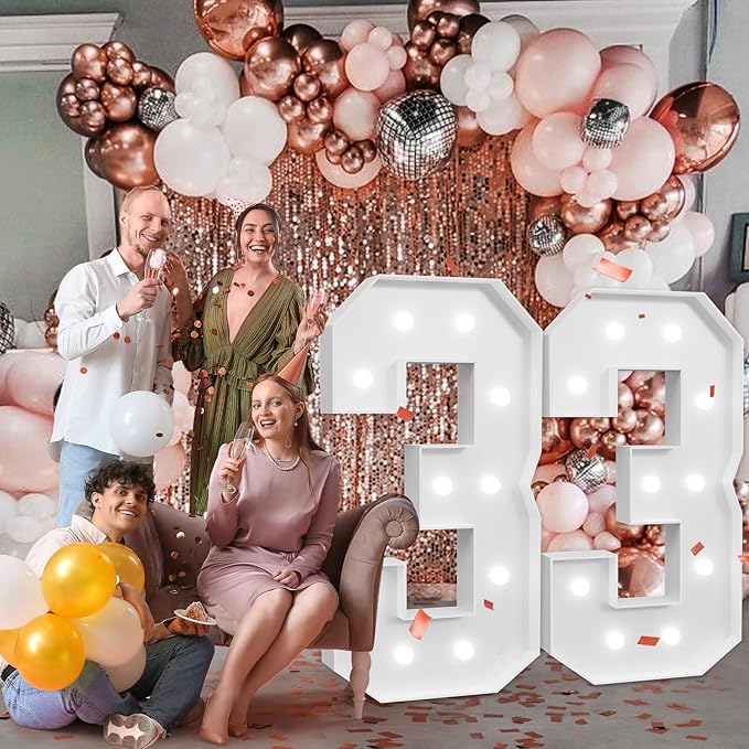 imprsv Marquee Numbers Large 33rd-Birthday Decorations: 4ft Light Up Number - Image 6