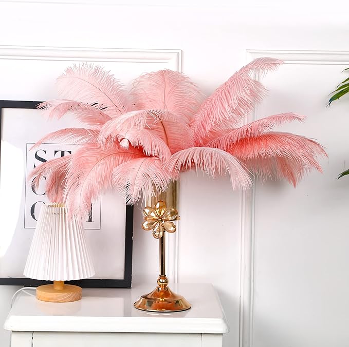 HAPPY FEATHER 16-18 inch Gray Ostrich Feathers Craft - Image 5